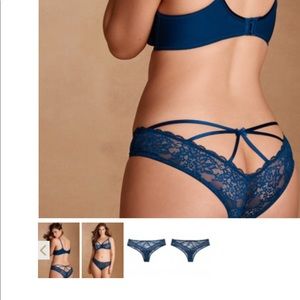 Camille Strappy Lace Panty in Teal